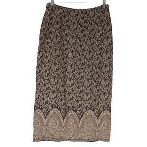 Christopher Banks Skirt Womens Size 10 Brown Tan Fully Lined Straight Skirt Midi